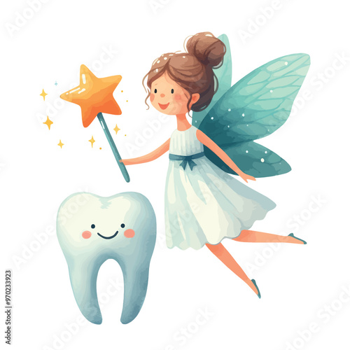 tooth fairy watercolor illustration 