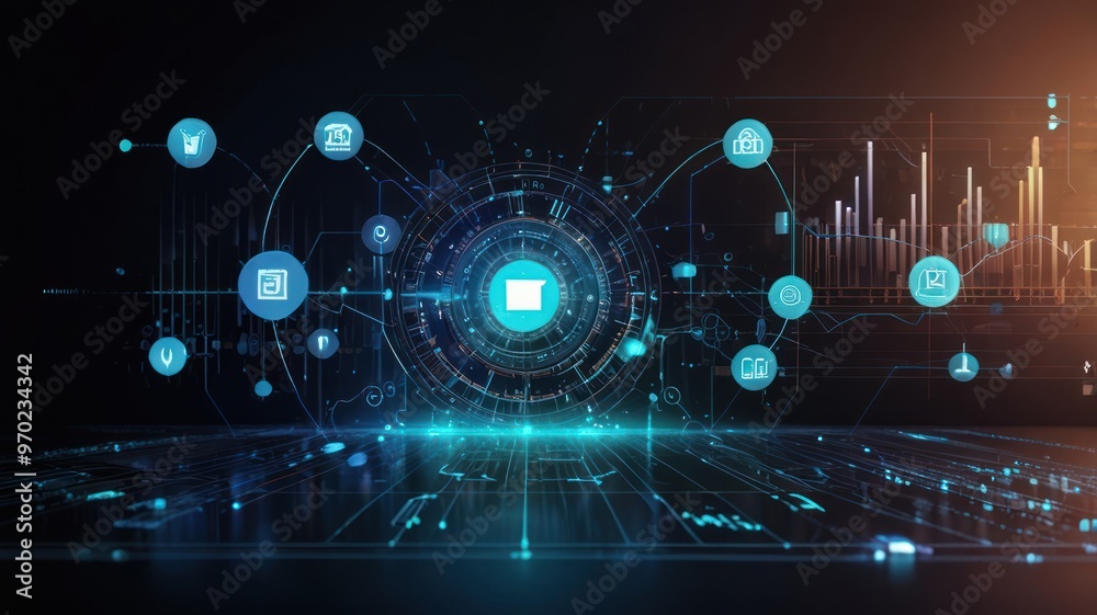 Obraz premium Digital Network Connection Concept