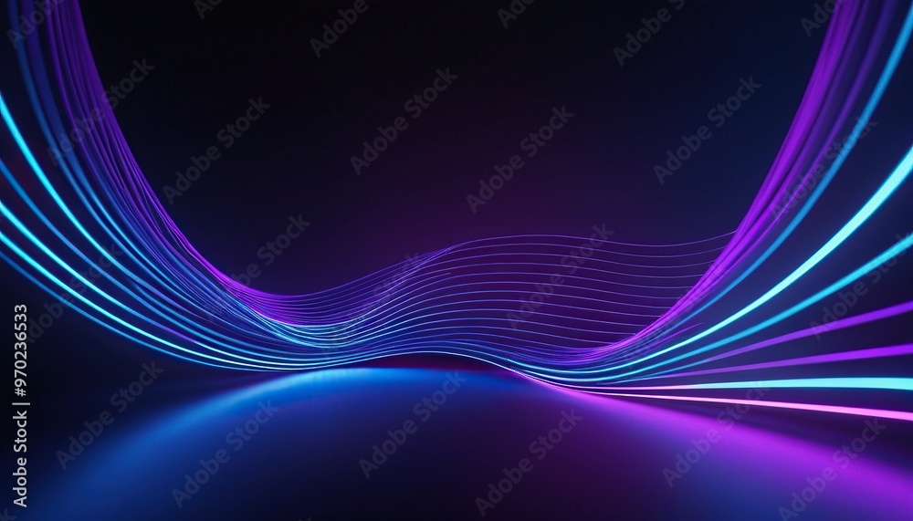 Purple Waves on Dark background with blue and purple gradient lines in wavy movement 529 Purple Waves on Dark background with blue and purple gradient lines in wavy movement 529