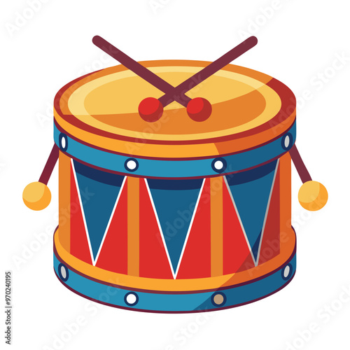 Kettledrum Vector Illustration. Timpani Musical Instrument Vector Illustration