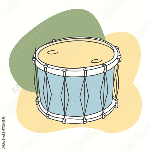 Kettledrum line art type Vector Illustration. Timpani Musical Instrument Vector Illustration