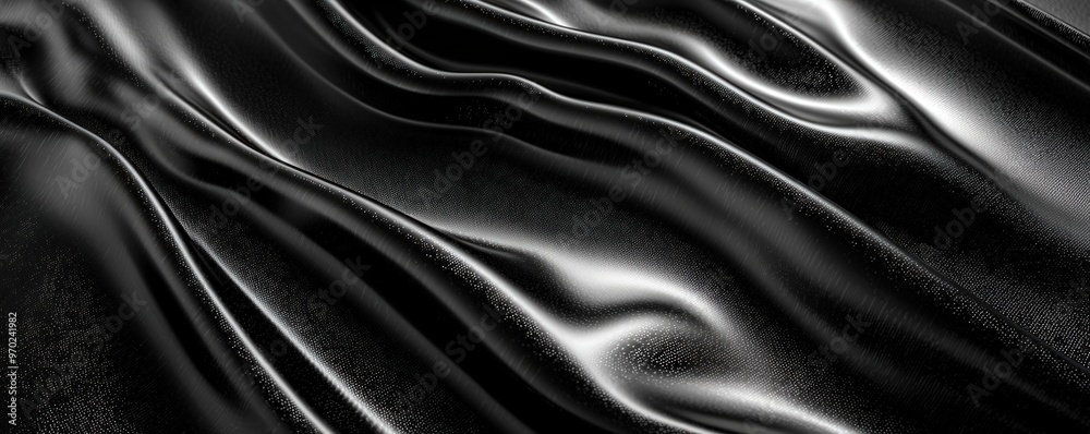 Fototapeta premium Glossy black texture with abstract smooth surfaces, exuding a high-end, modern aesthetic with refined shine.