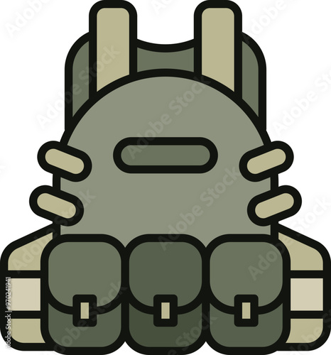 Safety vest military icon