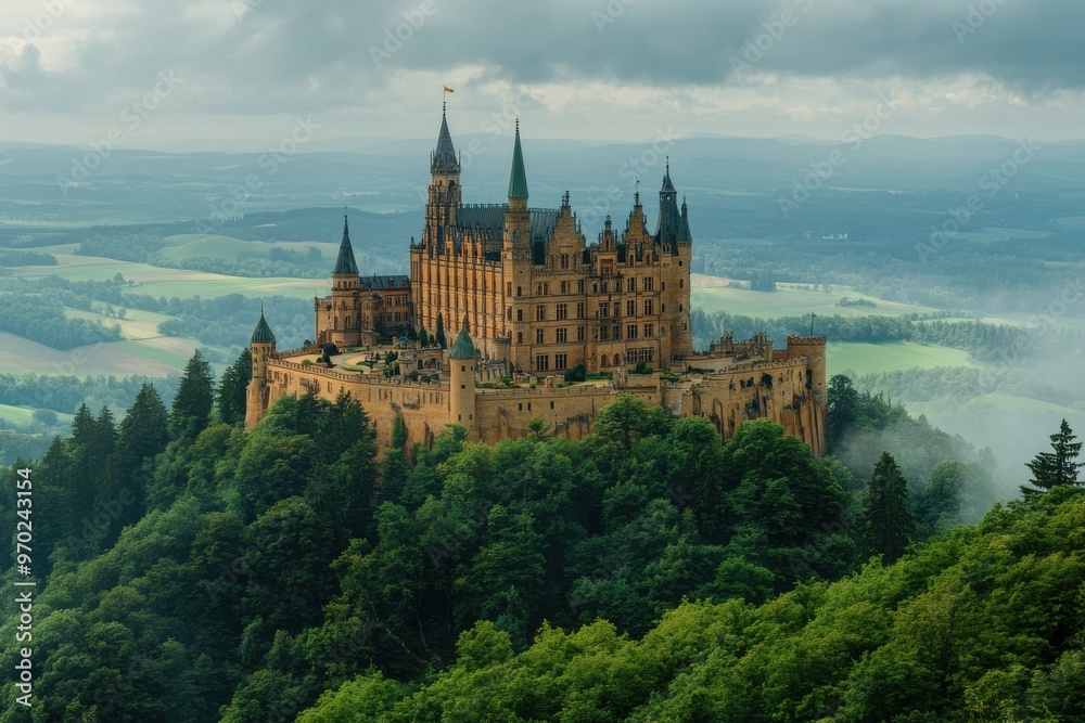 city castle and charles bridge with sky view city castle and charles bridge with sky view