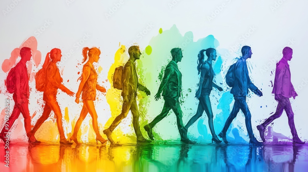 Diverse People of all colors, walking together, inclusive business mindset values dignity and respect for all individuals
Diverse People of all colors, walking together, inclusive business mindset values dignity and respect for all individuals