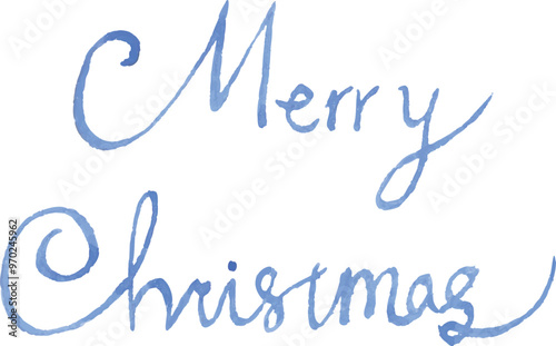 水彩タッチのメリークリスマスの文字のベクターイラスト01