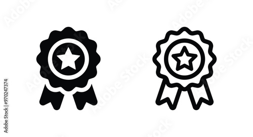 Approval , verified, quality symbol. Certified, qualified medal icon vector.