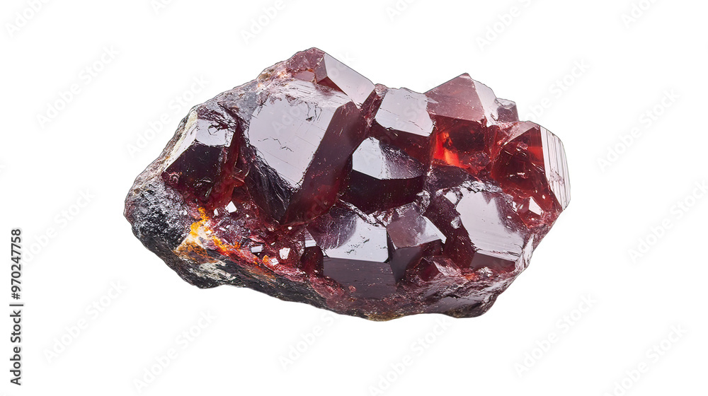 Red garnet mineral stone, isolated on white background Red garnet mineral stone, isolated on white background