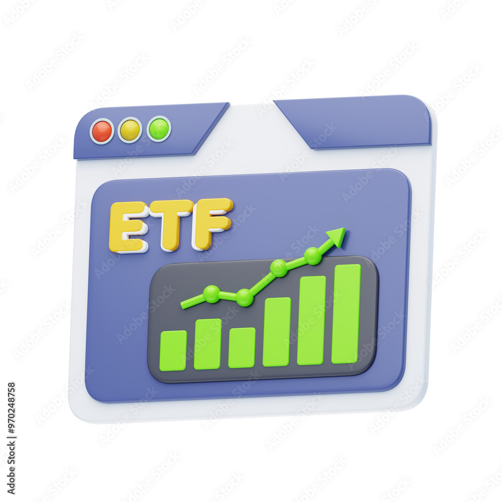 3D Exchange-Traded Fund (ETF) Investment Strategy. 3D Icon 3D Exchange-Traded Fund (ETF) Investment Strategy. 3D Icon