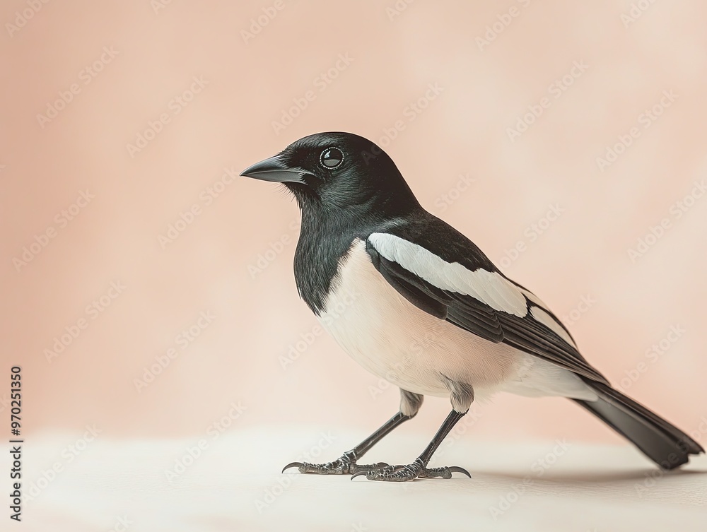 magpie isolated on paper background magpie isolated on paper background