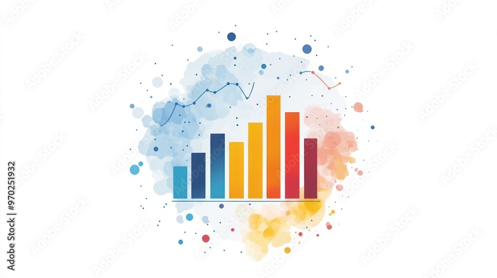 Abstract Watercolor Bar Chart Abstract Watercolor Bar Chart