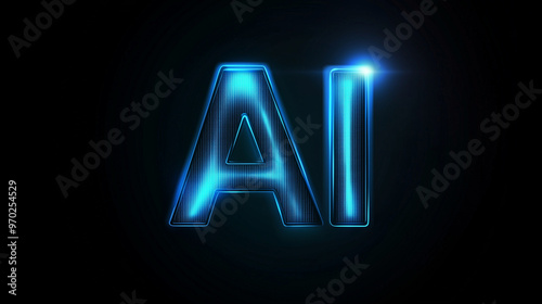 "AI" letters glowing on dark background. 