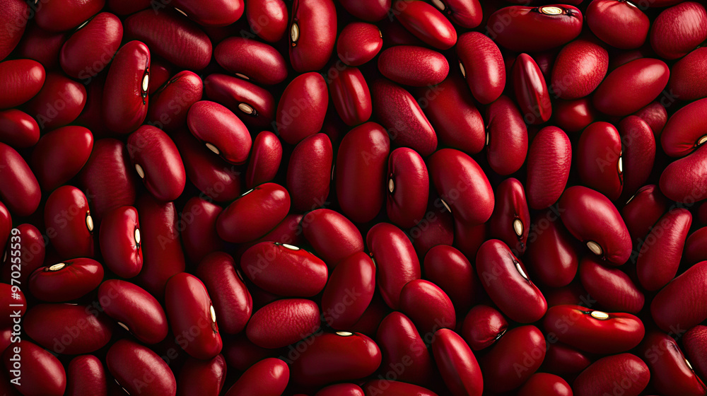 Red kidney beans, macro, filling the frame. Graphic banner Red kidney beans, macro, filling the frame. Graphic banner