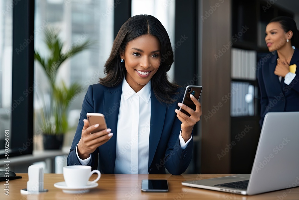 Businesswoman Engaging in Professional Communication Using Smartphone Businesswoman Engaging in Professional Communication Using Smartphone