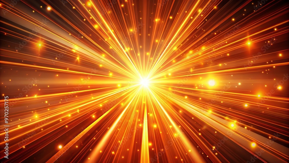 Fototapeta premium Orange light rays weave an intricate pattern of luminosity, imbuing the space with an aura of exuberance, their