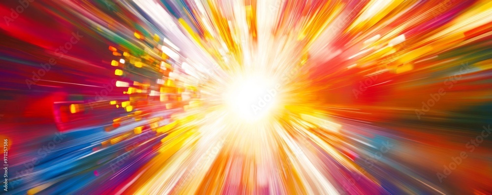 Colorful abstract light burst, vivid energy Colorful abstract light burst, vivid energy
