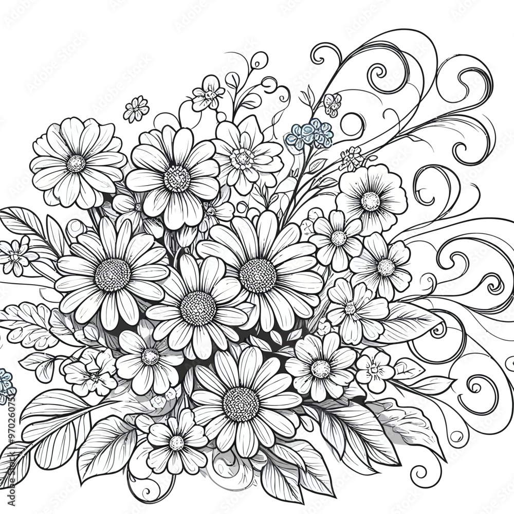 A whimsical bouquet of daisies A whimsical bouquet of daisies