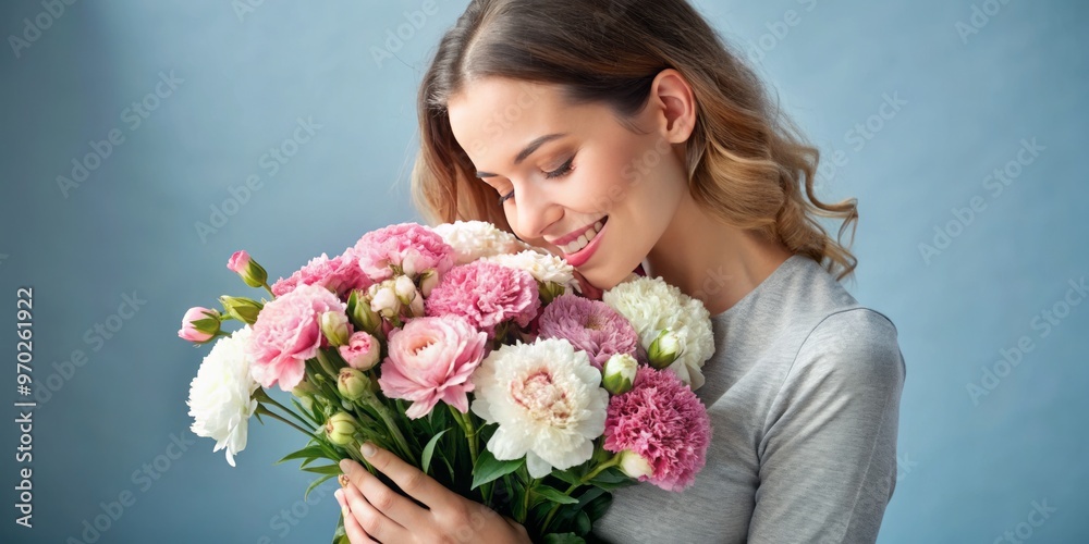 The sentimental surprise of pink and white carnations brought tears of joy as she realized the thoughtfulness behind The sentimental surprise of pink and white carnations brought tears of joy as she realized the thoughtfulness behind