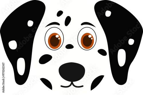 Dalmatian Dog Face Illustration