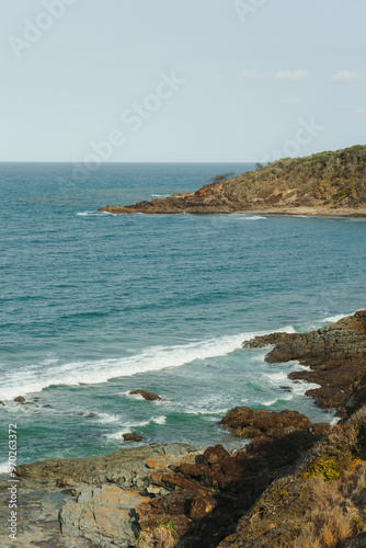 Coastline walk in Queensland, Australian in summer, exploring the beaches