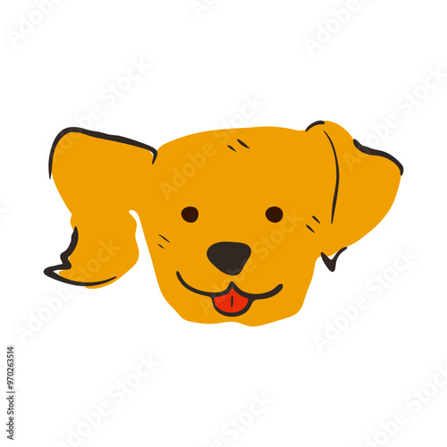 Hand drawn stylized dog head