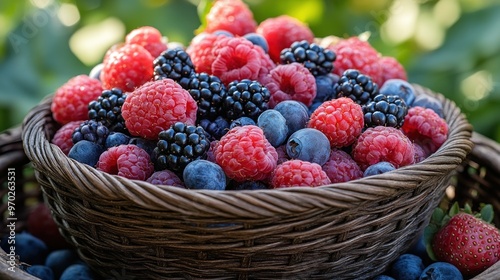 Fresh Berries in a Basket