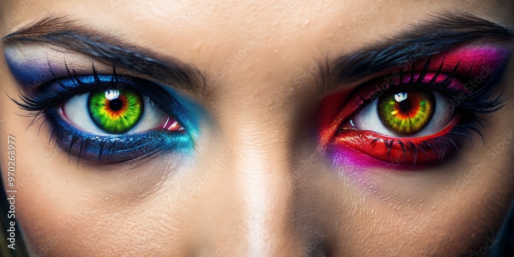 Naklejka premium Unleash a wicked whisper into the darkness, as eerie lenses conjure a spell of mysterious allure, wrapping your