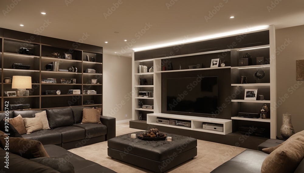 Modern living room with sofa and television
a living room with a couch, chair, table and fireplace in the corner of the room with a large window overlooking the snow covered forest. 15 Modern living room with sofa and television
a living room with a couch, chair, table and fireplace in the corner of the room with a large window overlooking the snow covered forest. 15