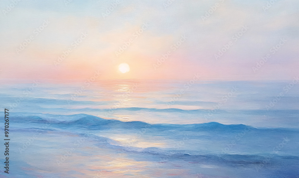 sunset in the sea-generative ai