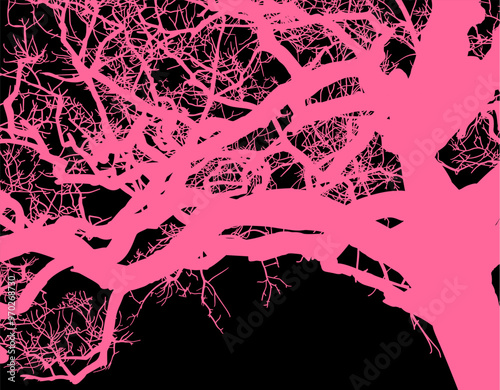 silueta arbol, arbusto, hojas, ramas, otoño, ilustracion, bosques, naturaleza, sequia, atmosfera