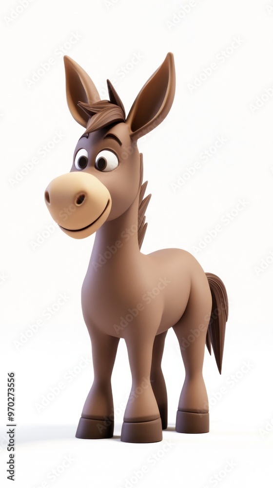A cheerful cartoon donkey character with a friendly expression and playful design. A cheerful cartoon donkey character with a friendly expression and playful design.