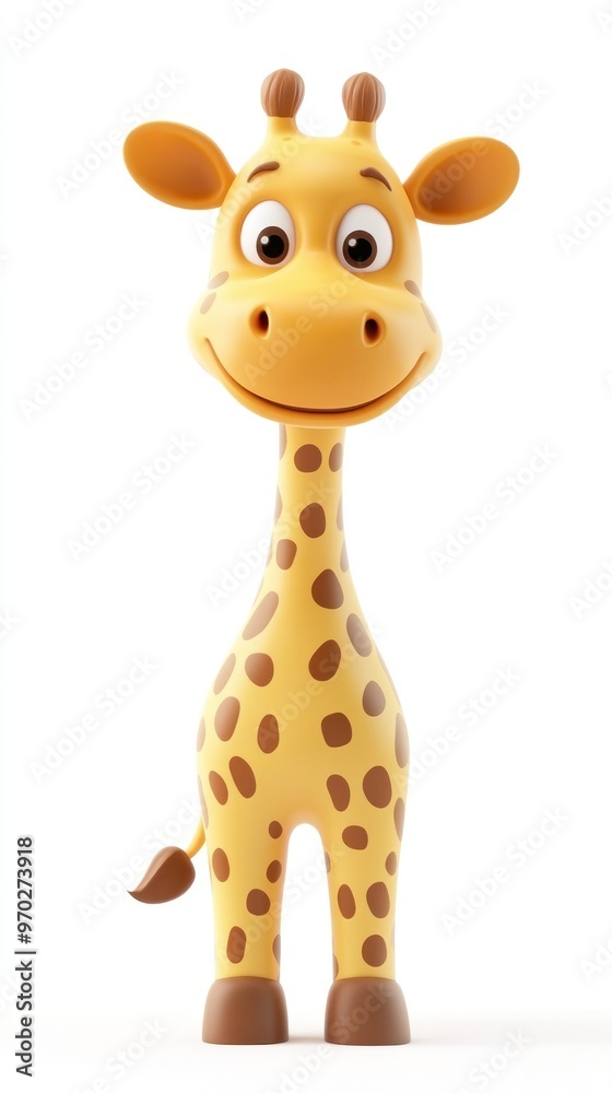 A cheerful cartoon giraffe with a friendly expression, designed for children's content. A cheerful cartoon giraffe with a friendly expression, designed for children's content.
