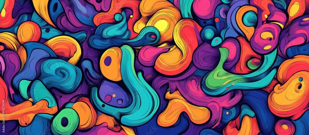 Colorful abstract doodle art 2d illustration Colorful abstract doodle art 2d illustration