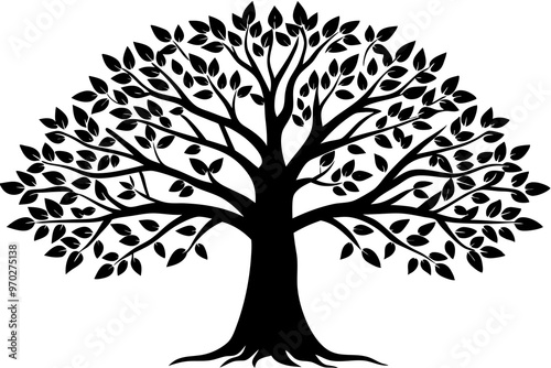 Tree silhouette vector art .This is an editable and printable vector eps file