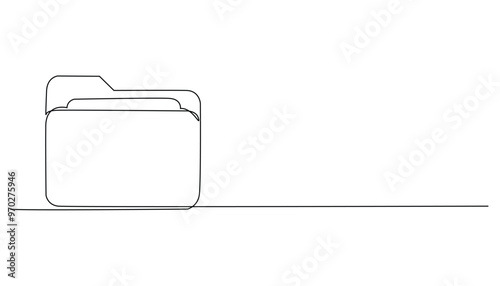 Continuous line folder icon.one line drawing of file storage folder icon.simple line data folder storage for cellphone,laptop,computer.