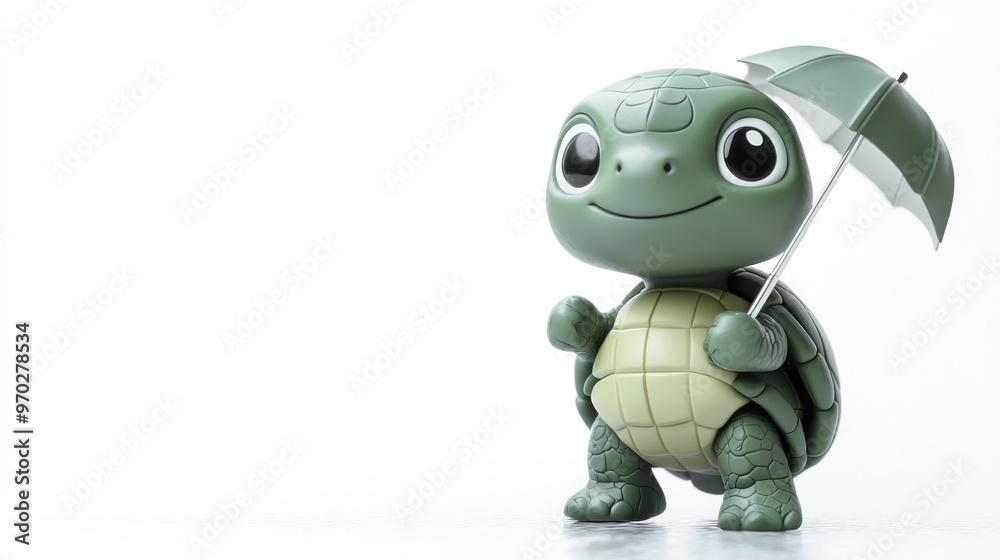 A cheerful turtle figurine holding a small umbrella, designed for decorative purposes. A cheerful turtle figurine holding a small umbrella, designed for decorative purposes.
