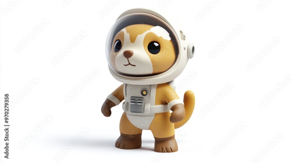 A cute cartoon animal in a space helmet, ready for an adventure. A cute cartoon animal in a space helmet, ready for an adventure.