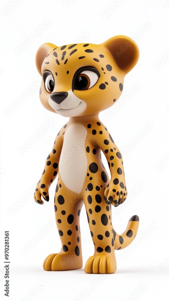 A cute cartoon leopard character designed for children's entertainment or educational purposes. A cute cartoon leopard character designed for children's entertainment or educational purposes.