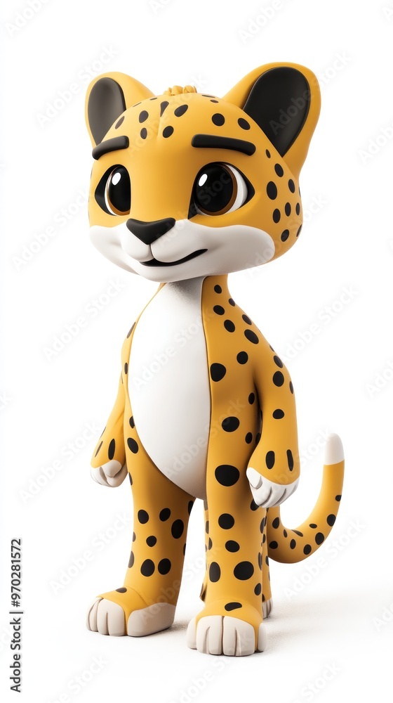 A cute cartoon leopard character with a friendly expression and vibrant colors. A cute cartoon leopard character with a friendly expression and vibrant colors.