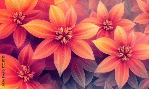 Floral abstract backdrop with a continuous repeating design