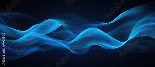 Blue Waves on Dark Background High Resolution Artwork