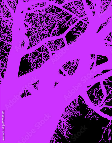 silueta arbol, arbusto, hojas, ramas, otoño, ilustracion, bosques, naturaleza, sequia, atmosfera