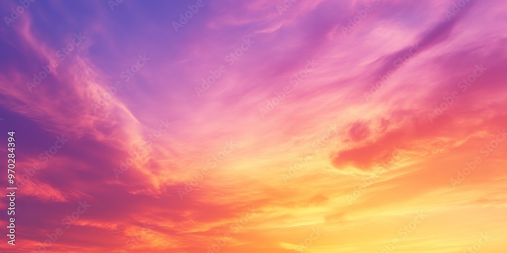 Obraz premium serene sunset background with vibrant hues of orange and pink painting the sky, evoking a sense of peace and serenity.
