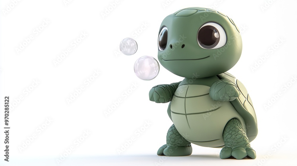 A cute cartoon turtle blowing bubbles, showcasing a playful and whimsical design. A cute cartoon turtle blowing bubbles, showcasing a playful and whimsical design.