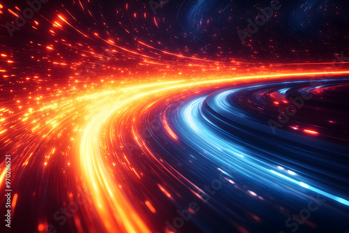 Galaxy Intersection 3D Particle Light Flow