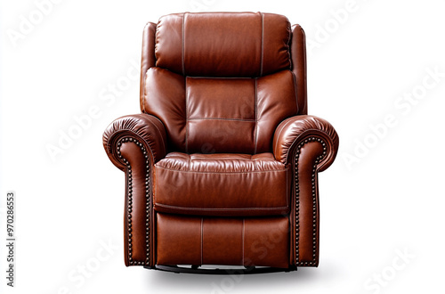 plush recliner chair with leather upholstery and a reclining mechanism photo