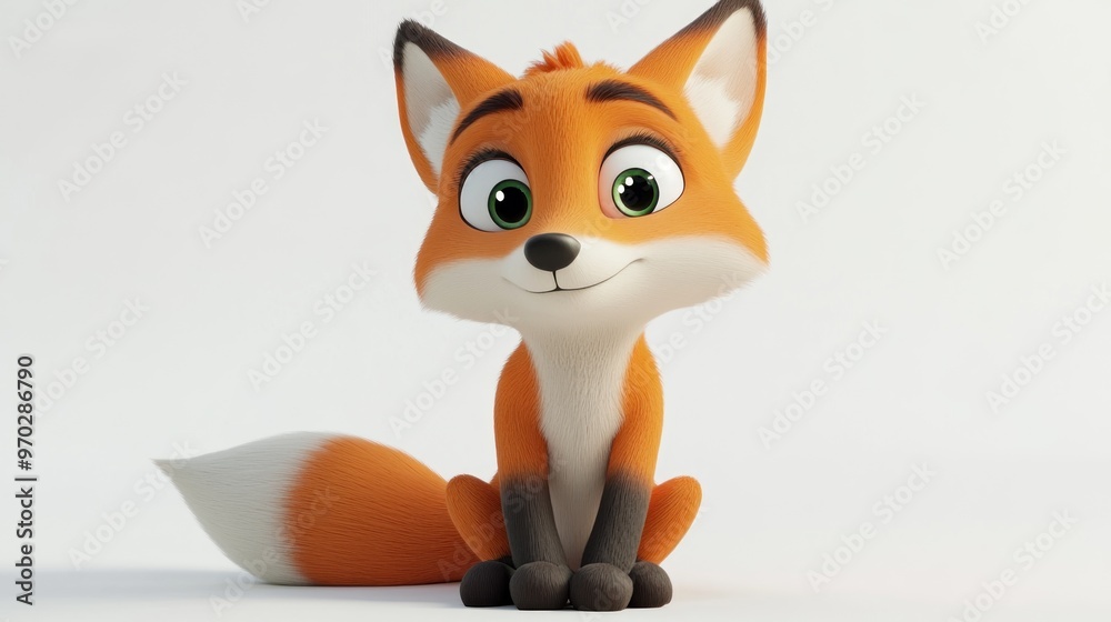 A cute, animated cartoon fox character with vibrant colors and a friendly expression. A cute, animated cartoon fox character with vibrant colors and a friendly expression.