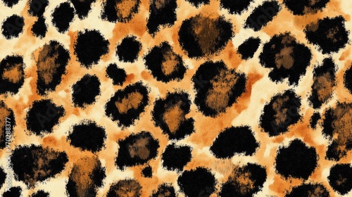 Watercolor seamless leopard pattern Allover print featuring leopard skin design Wild cat skin backdrop Hand drawn repeating cheetah skin motif