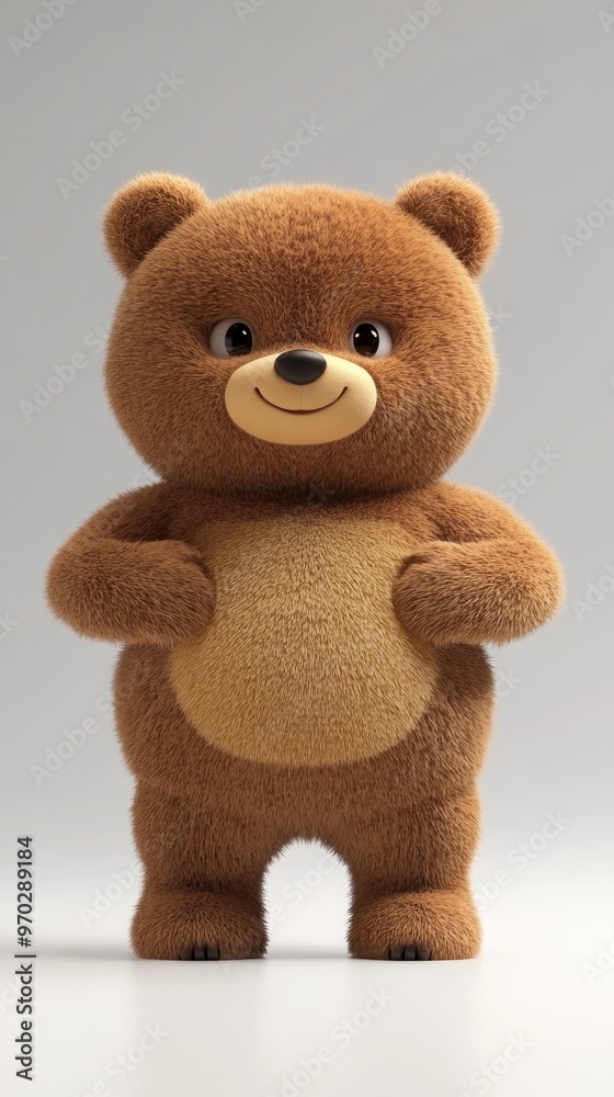 A cute, cartoonish bear character with a friendly expression, designed for children's content. A cute, cartoonish bear character with a friendly expression, designed for children's content.