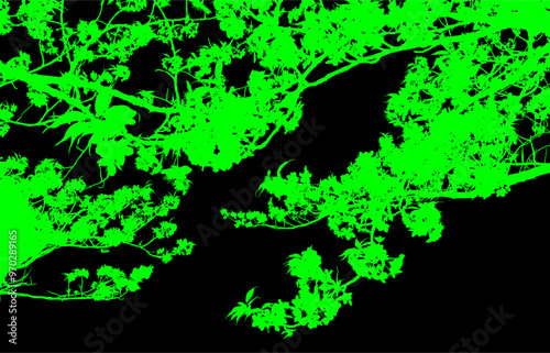silueta arbol, arbusto, hojas, ramas, otoño, ilustracion, bosques, naturaleza, sequia, atmosfera